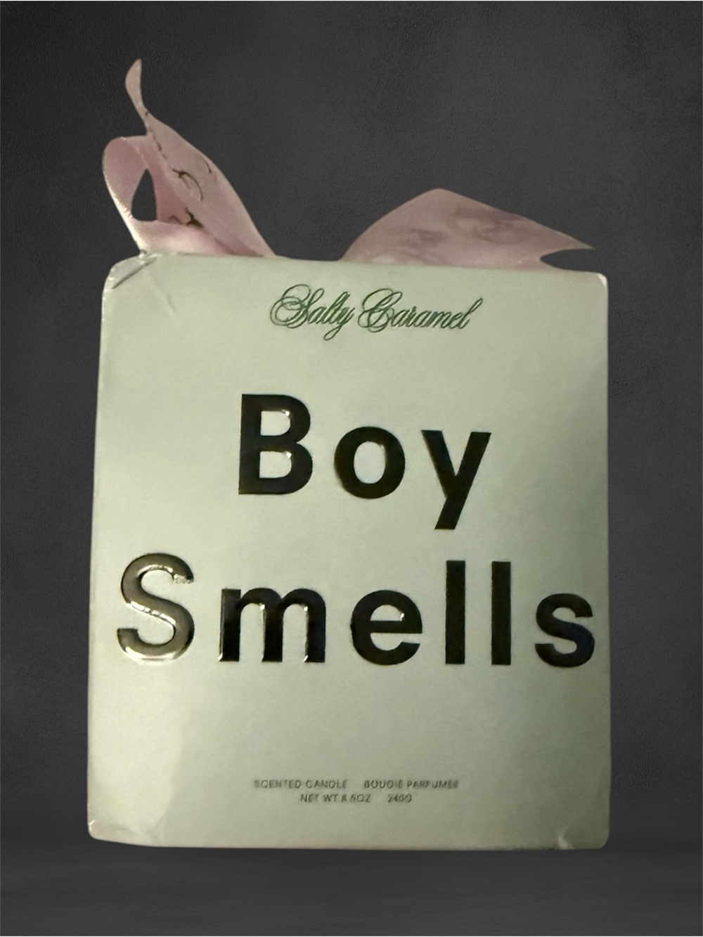 Boy Smells Salty Caramel Scented Candle 8.5 oz ; approximately 50 hr burn time